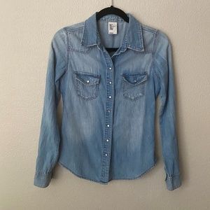 Long Sleeve Denim Button Down Shirt